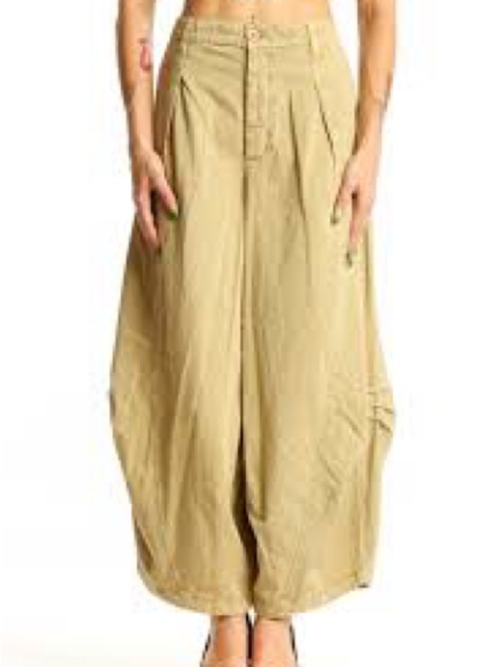 Free People relaxed khaki wide-leg pants size medium EUC